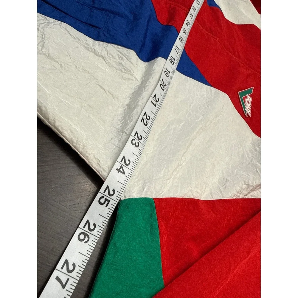 Forever 21 PONY Mens Colorblock Windbreaker Jacket Red Blue‎ White Large